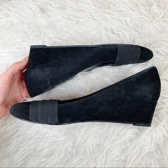 STUART WEITZMAN Suede Wedge Heel Round Toe 8.5 Narrow - Picture 7 of 11
